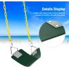 imageAGPTEK Swing Set Seat with 66 Inch AntiRust Chains Thermoplastic Coated Support 250lb Cushion Accessories Replacement with Snap Hooks for Outdoors Playground Jungle ampamp Gym  BlackGreen