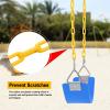 imageAGPTEK Swing Set Seat with 66 Inch AntiRust Chains Thermoplastic Coated Support 250lb Cushion Accessories Replacement with Snap Hooks for Outdoors Playground Jungle ampamp Gym  BlackBlue