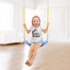 imageAGPTEK Swing Set Seat with 66 Inch AntiRust Chains Thermoplastic Coated Support 250lb Cushion Accessories Replacement with Snap Hooks for Outdoors Playground Jungle ampamp Gym  BlackBlue
