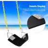 imageAGPTEK Swing Sets Seat with 66 Inch AntiRust Chains Thermoplastic Coated Support 250lb Cushion Accessories Replacement with Snap Hooks for Outdoors Playground Jungle Gym Pack of 2Black