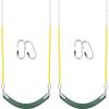imageAGPTEK Swing Sets Seat with 66 Inch AntiRust Chains Thermoplastic Coated Support 250lb Cushion Accessories Replacement with Snap Hooks for Outdoors Playground Jungle Gym Pack of 2Green