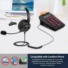 imageAGPtEK Corded Telephone with Headset ampamp Dialpad for House Call Center Office  Noise Cancellation