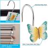 imageAGPtek 12PCS Home Fashions Butterfly Anti Rust Decorative Resin Hooks for Bathroom Shower CurtainBedroomLiving Room Curtain