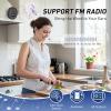 imageShower Radio Speaker with Bluetooth 50 AGPTEK Waterproof Wireless Bathroom FM with Suction Cup 12H Long Playback Time Lanyard LCD Screen Display Handsfree Calling Storage Card Playback Black