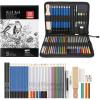 imageAGPTEK 53pcs Drawing Supplies Set Art Pencils ampamp Watercolor Pencils With Canvas Case for Artists ampamp Students1 Count Pack of 1