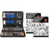 imageAGPTEK Drawing and Sketching Pencil Set Bundle with 2 Pack Sketch Books 9quot X 12quot 200 Sheets