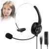 imageAGPTEK HandsFree Call Center Noise Cancelling Corded Monaural Headset Headphone for Desk Telephone with 4Pin RJ9 Crystal Head