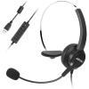 imageAGPTEK HandsFree Call Center Noise Cancelling Corded Monaural Headset USB Headset with Microphone for PC Headphone with Mic Mircrophone  Cord with USB Plug Volume Control