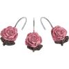 imageAGPTEK Shower Curtain Hooks 12 PCS Anti Rust Decorative Vintage Resin Rose Hooks for BathroomBaby Room Bedroom Living Room