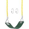 imageAGPTEK Swing Set Seat with 66 Inch AntiRust Chains Thermoplastic Coated Support 250lb Cushion Accessories Replacement with Snap Hooks for Outdoors Playground Jungle ampamp Gym  BlackGreen