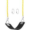 imageAGPTEK Swing Set Seat with 66 Inch AntiRust Chains Thermoplastic Coated Support 250lb Cushion Accessories Replacement with Snap Hooks for Outdoors Playground Jungle ampamp Gym  BlackBlack