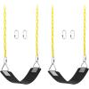 imageAGPTEK Swing Sets Seat with 66 Inch AntiRust Chains Thermoplastic Coated Support 250lb Cushion Accessories Replacement with Snap Hooks for Outdoors Playground Jungle Gym Pack of 2Black