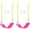 imageAGPTEK Swing Sets Seat with 66 Inch AntiRust Chains Thermoplastic Coated Support 250lb Cushion Accessories Replacement with Snap Hooks for Outdoors Playground Jungle Gym Pack of 2Pink