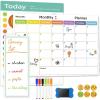 imageDry Erase Whiteboard Calendar 3 Pack Magnetic Calendar for Refrigerator Wall 2021 White Board with 6 Markers ampamp 6 Fridge Magnets ampamp 1 Eraser Monthly Organizer ampamp Daily Notepad by AGPTEK