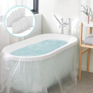 imageAGPTEK 12 Pack Disposable Bathtub Cover Liner Large Bathtub Liner Plastic Bag for Salon Household and Hotel Bath Tubs 102 x47 InchHDPE