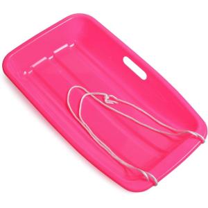 imageAGPTEK 256 Inch Durable Downhill Sprinter Toboggan Snow Sled for Boys Girls with Builtin Handles and Pulling Rope Pink