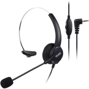 imageAGPTEK 25mm Monaural Headset for Desk Phones 6FT HandsFree Noise Cancelling Headphone with Mic Microphone Comfort Fit Headband for Office Phones