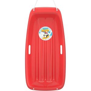 imageAGPTEK 3547 Inch Durable Downhill Sprinter Toboggan Snow Sled for Kids Boys Girls Adults with Builtin Handles and Pulling RopeRed