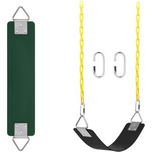imageAGPTEK Green Swing Set Bundle with 1 Pack Black Swing Seat Replacement