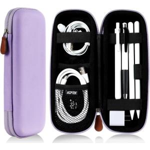 imageAGPTEK Pencil Case Holder Compatible with Apple Pencil Stylus iPad Pro Pen Pencil Samsung Huawei Apple Pen Accessories USB Cable Earphone Fountain PenPurple