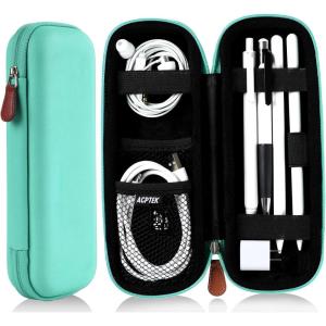 imageAGPTEK Pencil Case Holder Compatible with Apple Pencil Stylus iPad Pro Pen Pencil Samsung Huawei Apple Pen Accessories USB Cable Earphone Fountain PenGreen