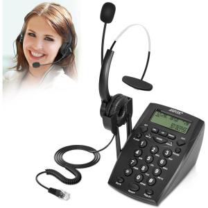 imageAGPtek Call Center Dialpad Headset Telephone with Tone Dial Key Pad ampamp REDIALBlack
