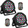imageDJ Lights HAKUTA 36 LED Stage Lights RGB DJ LED Par Lights Sound Activated Stage Lights Remote and DMX Controlled DJ Uplights for Wedding Birthday Christmas Music Show and Dance Party 2 Packs