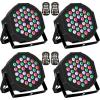imageHAKUTA DJ Lights 36 LED Stage Lights RGB DJ LED Par Lights Sound Activated Stage Lights Remote and DMX Controlled DJ Uplights for Wedding Birthday Christmas Music Show and Dance Party 4 Packs