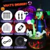 imageCAMULAND Halloween Decorations Outdoor Halloween Inflatable Blow Up Witch Pouring Magic Water Decor with Builtin LED Lights Trick or Treat for Indoor Lawns Yards Party Home6FT Witch