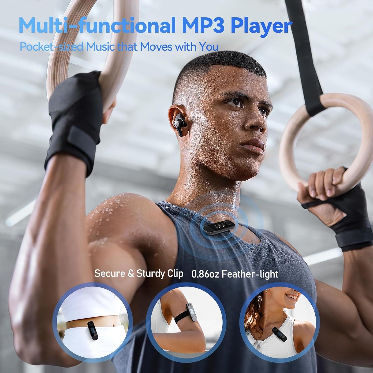 image64GB USB MP3 Player with Bluetooth AGPTEK U5PL 2 in 1 TypeC ampamp USB Music Player with Clip FM Radio Recording Support Mobile Phone ConnectionGrayGray