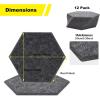 image12 Packs Acoustic Absorption Panels AGPTEK 118 x 102 x 035 Inches Hexagon Absorption Panel Acoustic Soundproofing Insulation Panel TilesGreat for Wall Decoration and Acoustic TreatmentDeep Grey
