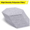 image12 Packs Acoustic Absorption PanelsAGPTEK 118x 102 x 035 Inches Hexagon Absorption PanelAcoustic Soundproofing Insulation Panel TilesGreat for Wall Decoration and Acoustic TreatmentSliver Grey