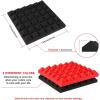 image2quotx12quotx12quot Sound Proof Padding AGPTEK 12 Packs Acoustic Foam Panels Sound Absorbing Foam for Recording Studio TV Room Kids Room Office and Podcast Recording Black and Red
