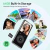 imageAGPTEK 64GB MP3 Player with Bluetooth M7 18 inch Music Player with Speaker and FM Radio Touch Buttons Supports Up to 128GBBlack