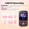 imageAGPTEK 64GB MP3 Player with Clip A65 Bluetooth 53 Lossless Sound with FM Radio Voice Recorder for Sport Running Supports up to 128GB TF Card BlackRose Red