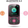 imageAGPTEK 64GB MP3 Player with Clip A65 Bluetooth 53 Lossless Sound with FM Radio Voice Recorder for Sport Running Supports up to 128GB TF Card BlackRose Red