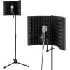 imageAGPTEK Microphone Isolation Shield Foldable Adjustable Durable Studio Recording Microphone Isolator Panel for Stand Mount or Table TopExtra Large Size