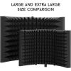 imageAGPTEK Microphone Isolation Shield Foldable Adjustable Durable Studio Recording Microphone Isolator Panel for Stand Mount or Table TopExtra Large Size