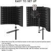 imageAGPTEK Microphone Isolation Shield Foldable Adjustable Durable Studio Recording Microphone Isolator Panel for Stand Mount or Table TopExtra Large Size