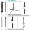 imageMicrophone Stand AGPTEK Tripod Microphone Stand with NonSlip Feet Stable Tripod Foldable Design ampamp Adjustable Height 322863 inches Great for Supporting Acoustic Isolation Shield