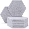 image12 Packs Acoustic Absorption PanelsAGPTEK 118x 102 x 035 Inches Hexagon Absorption PanelAcoustic Soundproofing Insulation Panel TilesGreat for Wall Decoration and Acoustic TreatmentSliver Grey