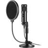 imageAGPTEK USB Microphone USB Microphone Kit 192KHz24Bit USB Condenser Podcast Streaming Microphone with Table Mic Stand Pop Filter and Wind Foam for Skype YouTube Gaming Karaoke and PC