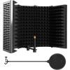 imageMicrophone Isolation Shield AGPTEK 5 Foldable Absorbing Foam Reflector Folding Panel with Mic Pop Filter Flexible ampamp Durable for Any Condenser Microphone Recording Equipment5 FoldLarger Size