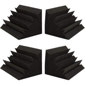 image12quot x 7quot x 7quot Bass Traps Acoustic Foam AGPTEK 4 Pack Acoustic Panels Bass Traps Corner Studio Foam Ideal for Home Theater Recording Room and Studio
