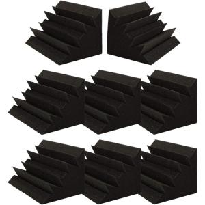 image12quot x 7quot x 7quot Bass Traps Acoustic Foam AGPTEK 8 Pack Acoustic Panels Bass Traps Corner Studio Foam Ideal for Home Theater Recording Room and Studio