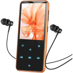 imageAGPTEK 64GB MP3 Player with Bluetooth M3 24 inch Music Player with Speaker and FM Radio Touch Buttons Supports Up to 128GBBlueOrange
