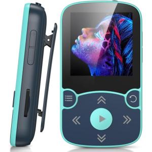 imageAGPTEK 64GB MP3 Player with Clip A65 Bluetooth 53 Lossless Sound with FM Radio Voice Recorder for Sport Running Supports up to 128GB TF Card BlackBlue