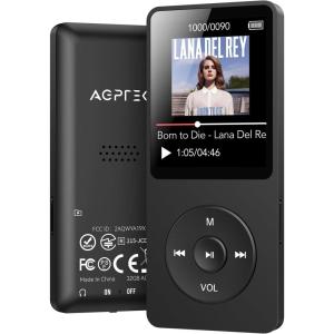 imageAGPTEK A02 MP3 Player with Bluetooth 53 18 inch Screen Portable Music Player with Speaker FM Radio Voice Recorder Supports Expanded Up to 128GBBlack 32GBBlack