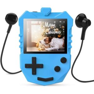 imageAGPTEK MP3 Player for Kids Portable 8GB Music Player with Builtin Speaker FM Radio Voice Recorder Expandable Up to 128GB Blue K1Blue