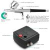 imageAGPTEK Airbrush 28PSI Airbrush with Air Compressor Portable Airbrush Kit for Cake Decorating Craft Tools Makeup Painting and Manicure